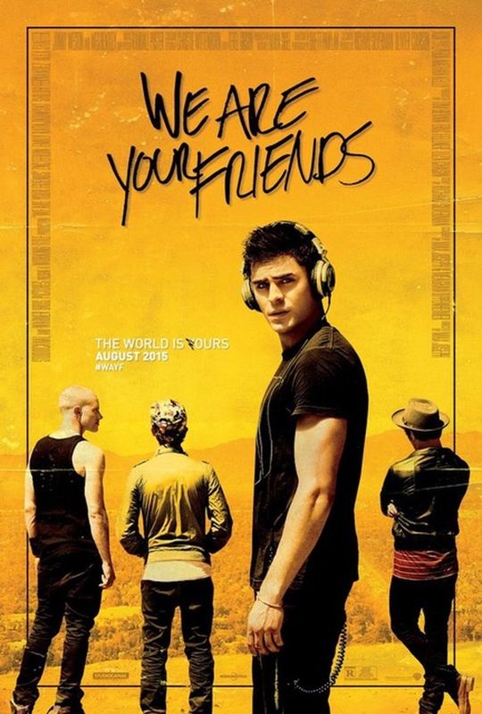 Cole and his friends stand on a hill overlooking the San Fernando Valley. Cole faces us, eyebrows arched and wearing DJ headphones. His three friends stand in the background, backs turned to us and looking out at the valley. The film’s title is scrawled above in messy handwriting.