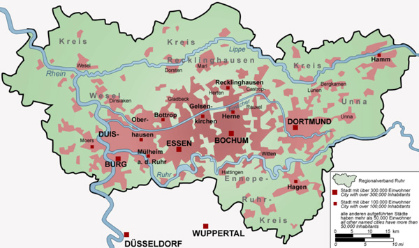 Map of the Ruhr Valley